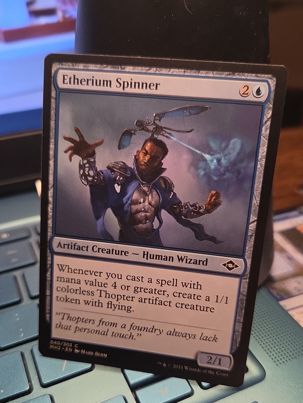 Etherium Spinner Blue Artifact Creature Card - Magic: The Gathering
